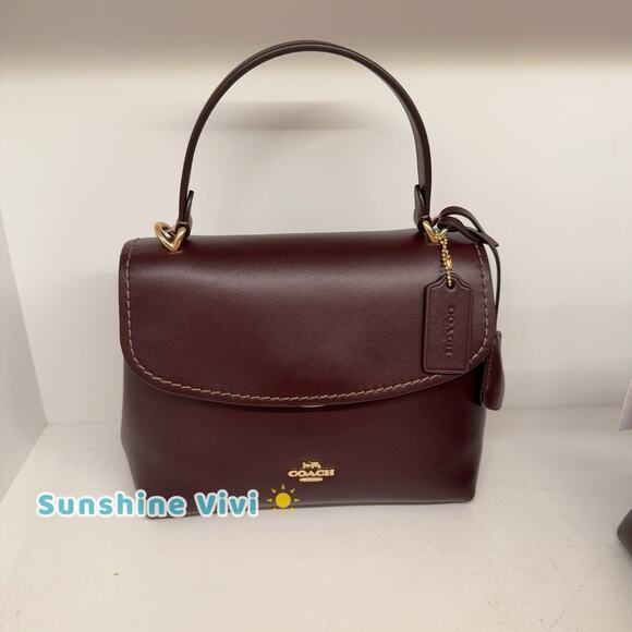 NWT Coach Emory Top Handle Bag Smooth leather CCE54 Gold/ESPRESSO - Picture 1 of 15